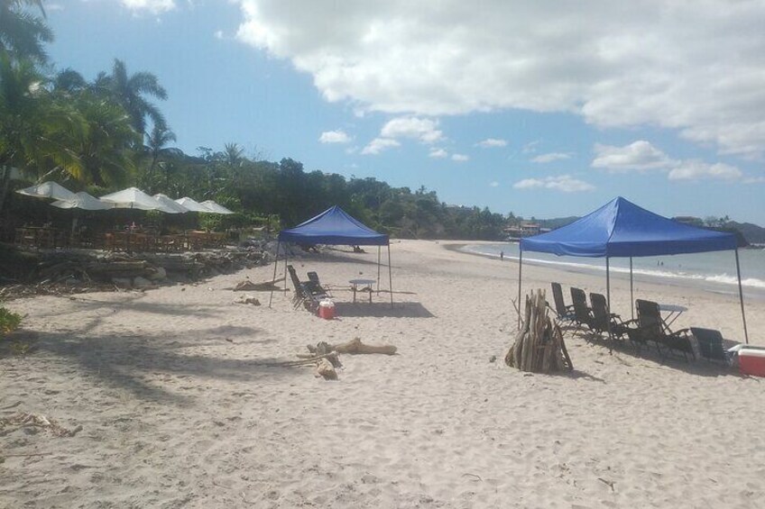 Restaurant service to go on the beach, the easiest day at the beach. 