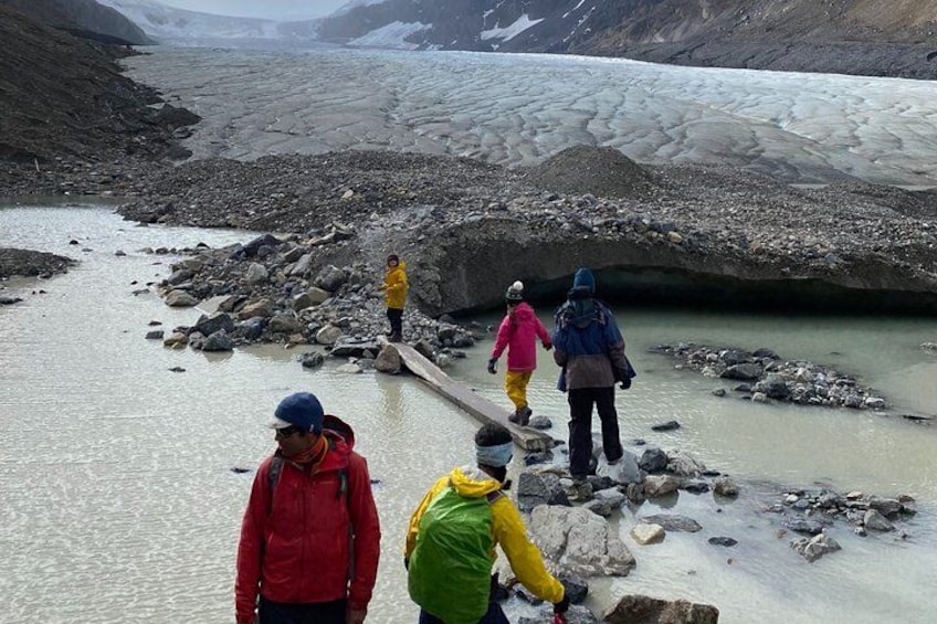 Crossing onto the toe of the glacier 3