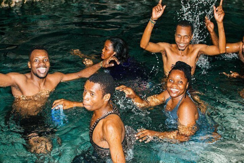Swim in the crystal clear healing cave water in an ancient sacred cave 3