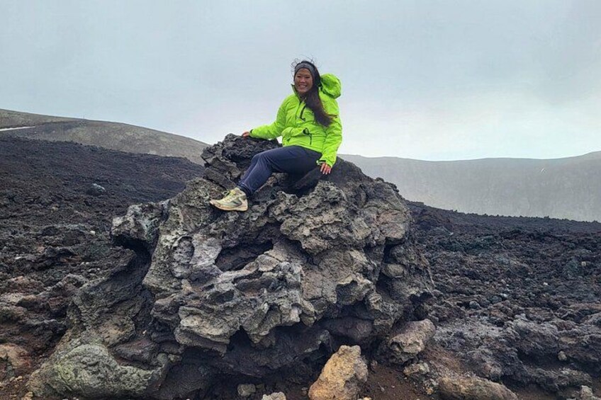 Ridding a Lava Rock at Fagradalsfjall Volcano with 2Go Iceland. 5
