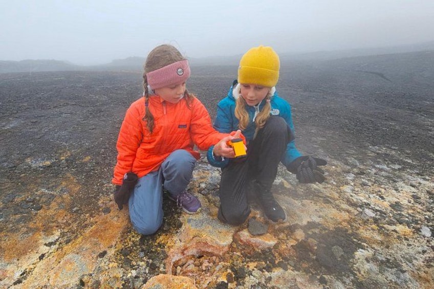 Kids having fun at Fagradalsfjall Volcano. 3