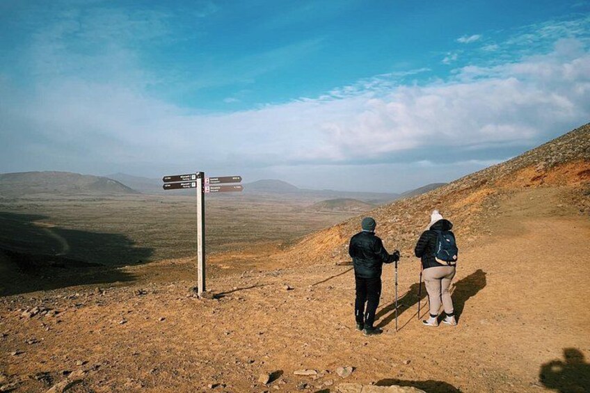 Hiking trail and overlooking the landscape around Fagradalsfjall Volcano 5