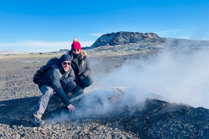 Touching the Fagradalsfjall Volcano Lava Field. 5
