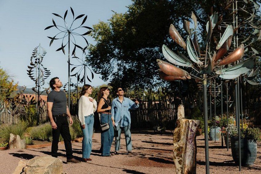 One of our groups enjoys the iconic wind sculpture garden at a gallery on Canyon Road. 3