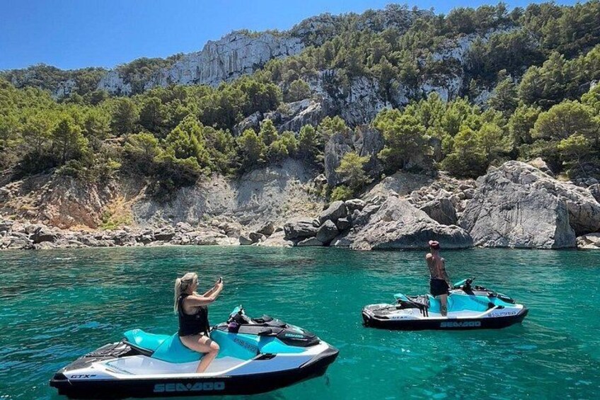 Excursion to Cala Salada by Jet Ski From San Antonio 3