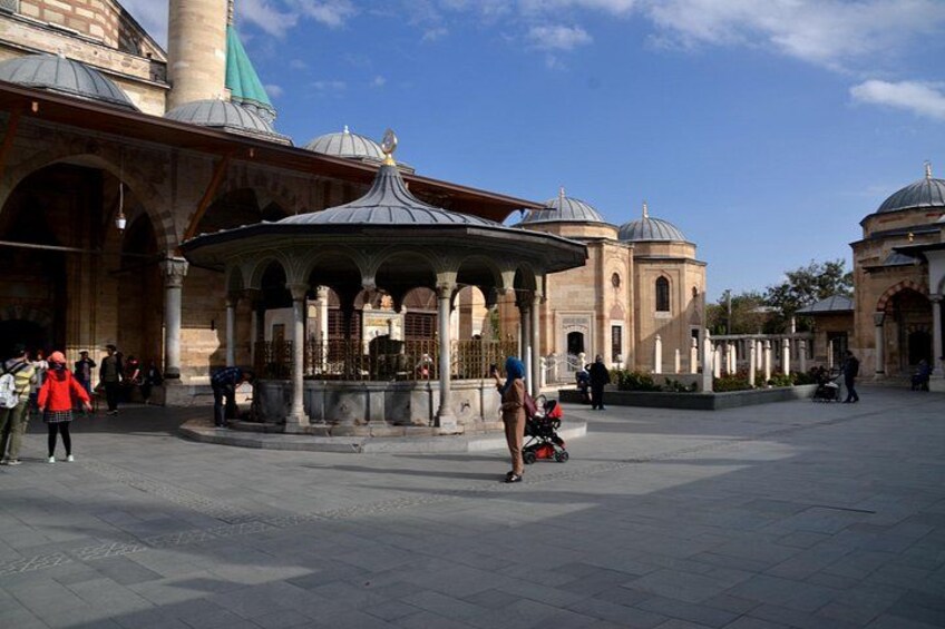 In the courtyard of the Mevlana Museum 3