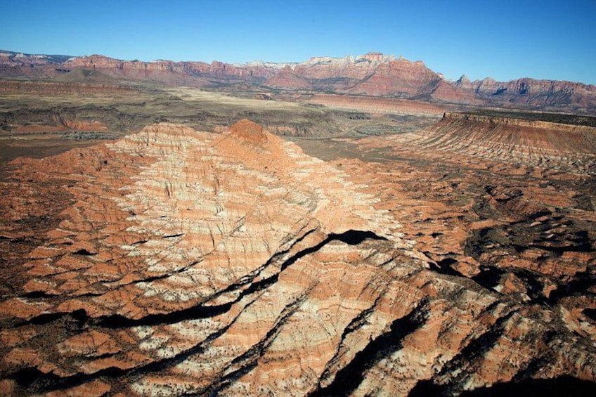 Zion Helicopter flying past Gooseberry Mesa 2