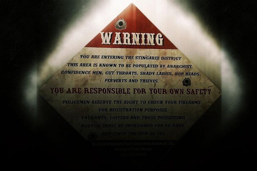 Gaslamp Quarter Warning Sign 3