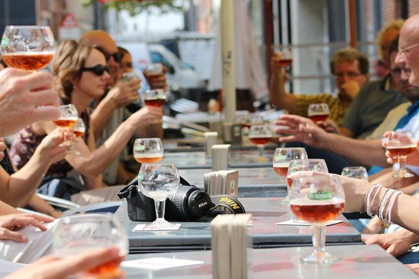 Enjoying beers together 3