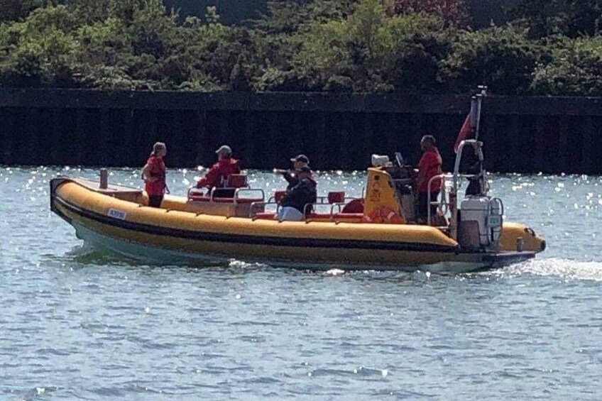 Touring the harbour on Shearwater 2