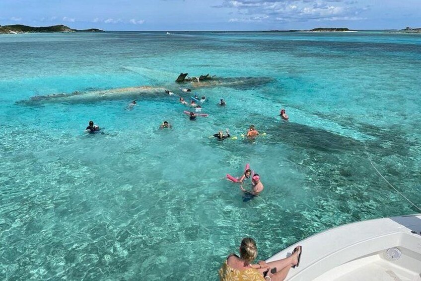 Snorkeling at Pablo Escobar's sunken plane wreck off of Norman's Cay. 2