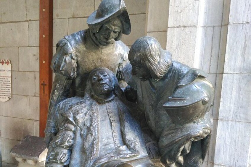 Sculpture of Saint Ignatius wounded 5