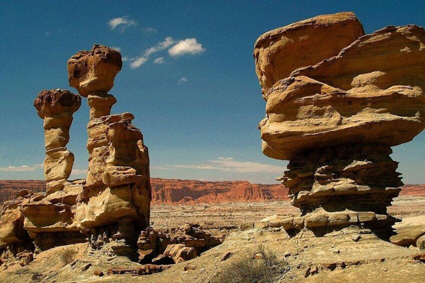 Rock formations in a desert landscape. 3