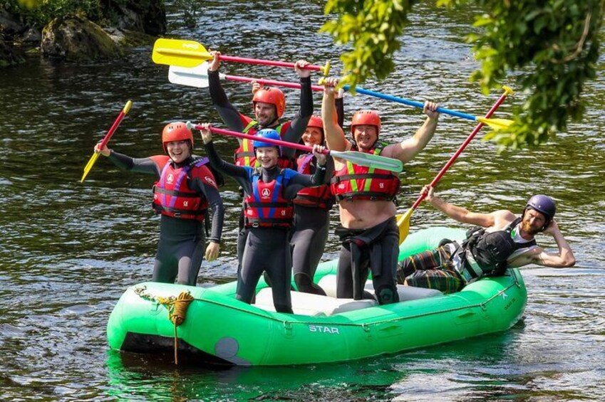 Warm day for rafting on the River Dee, Guides approve. 3