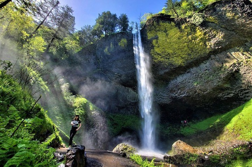 Latourell Falls with magical lighting 2