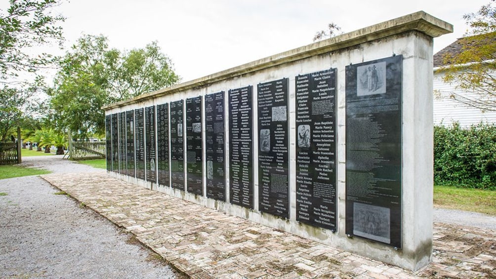 old memorial plaques at an old plantation in New Orleans