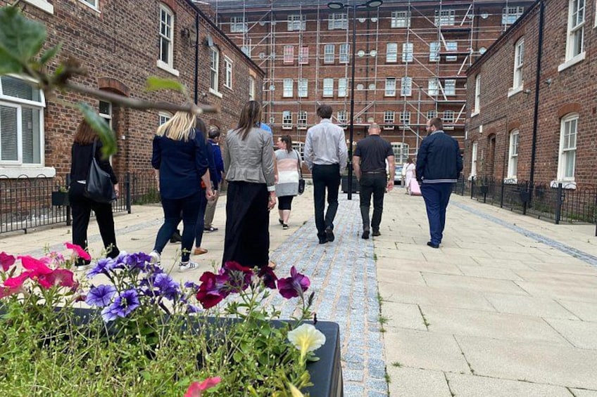 Walking down a modern day film set to our next bite 4