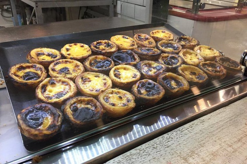 A tray of Portuguese custard tarts. 3
