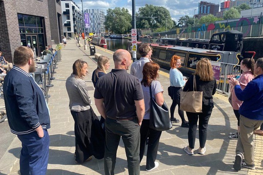 Hearing the stories of the canal boats in New Islington marina 2