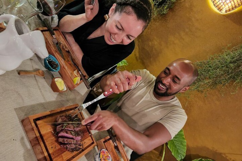 Enjoying ribeye 5