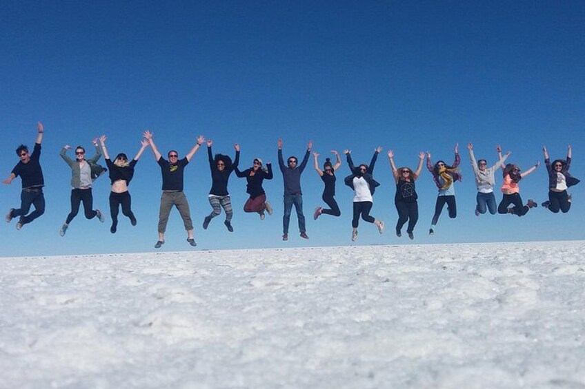 Clients enjoying the Uyuni salt flats. 3