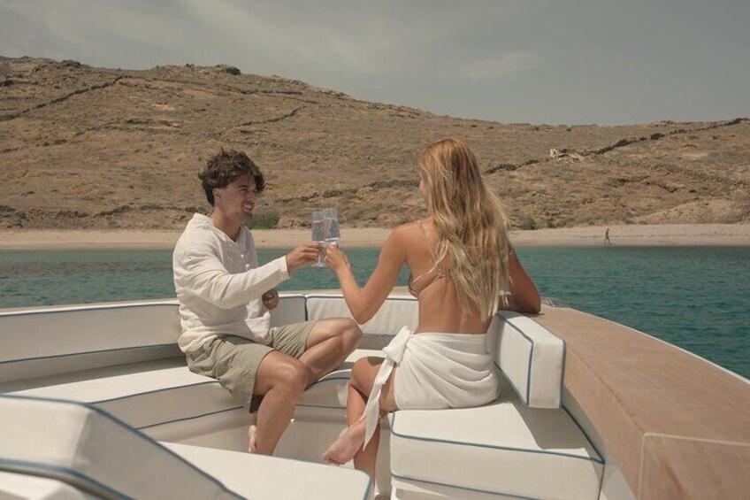 Private 5-Hour Cruise on Ultra Luxury Brand-New Yacht in Mykonos (Nevma)