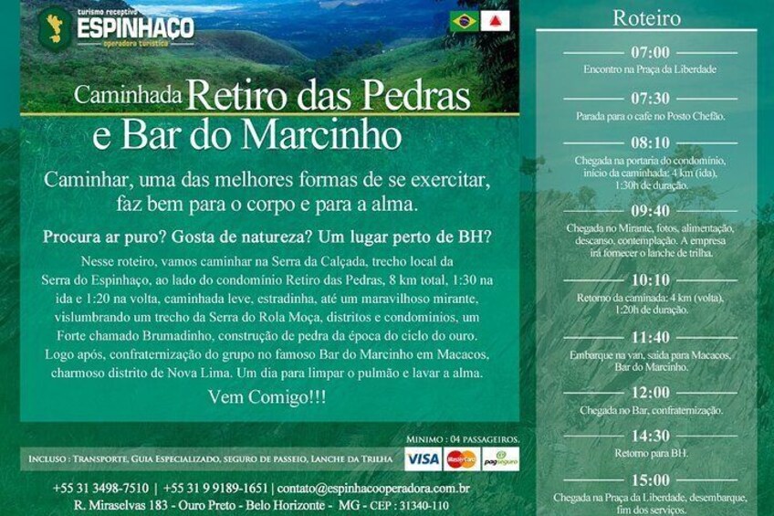 A travel itinerary for a walking tour and a visit to Bar do Marquinho. 2