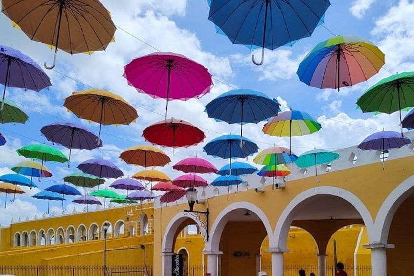 Izamal and umbrellas 2