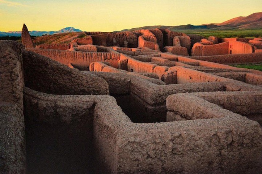 Ancient terraced structures in a mountainous landscape. 4