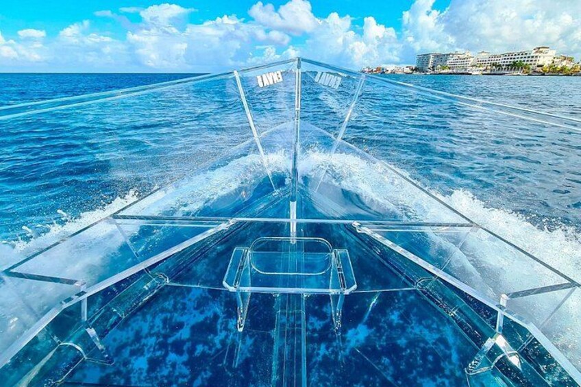 Clear boat Cozumel snorkel 3