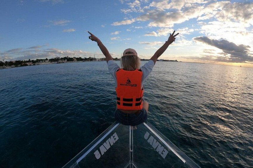 Clear boat Cozumel snorkel 2