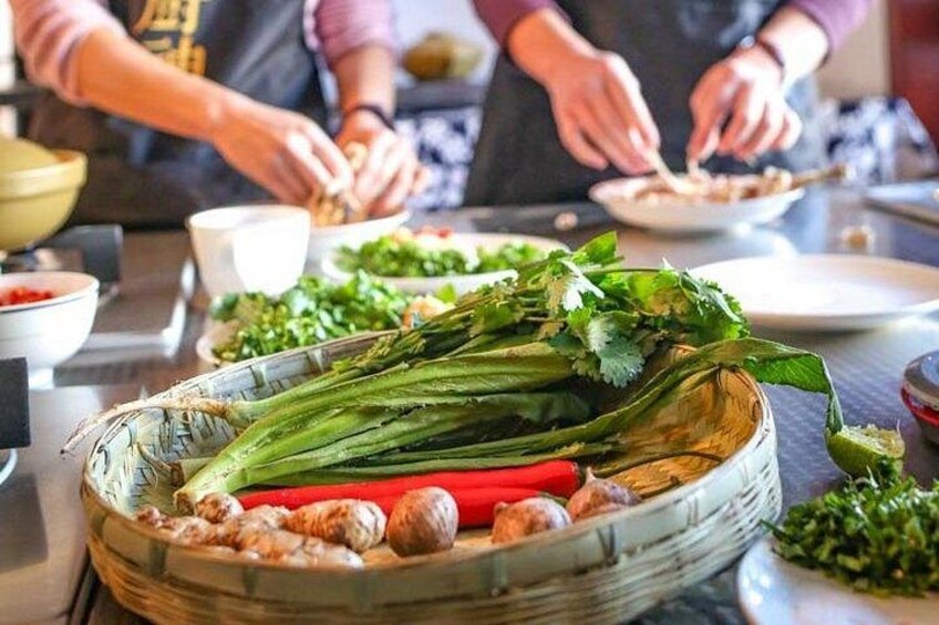 Fresh, local ingredients that you'll see in the market. 2
