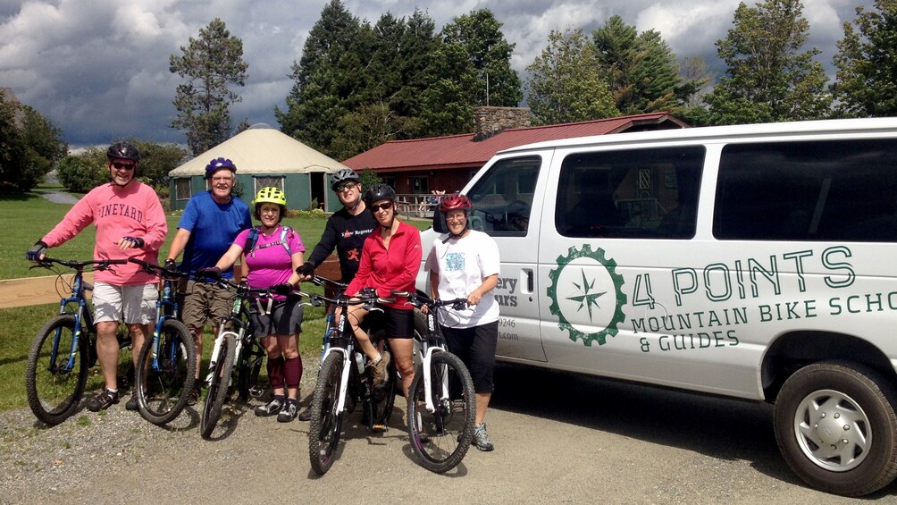 Bicycling group and van in Vermont 4