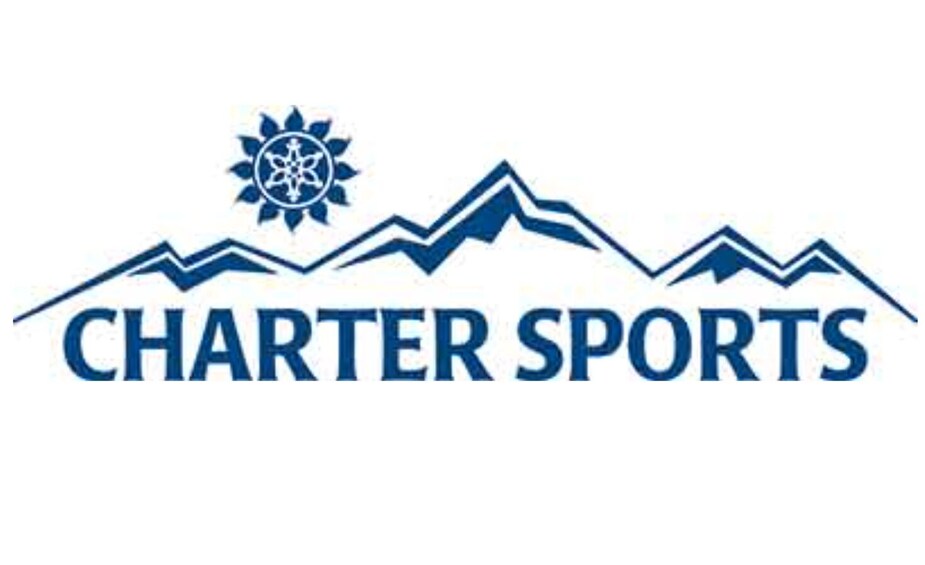 Un logotipo con el texto 'CHARTER SPORTS' y una ilustración de una cadena montañosa. 4