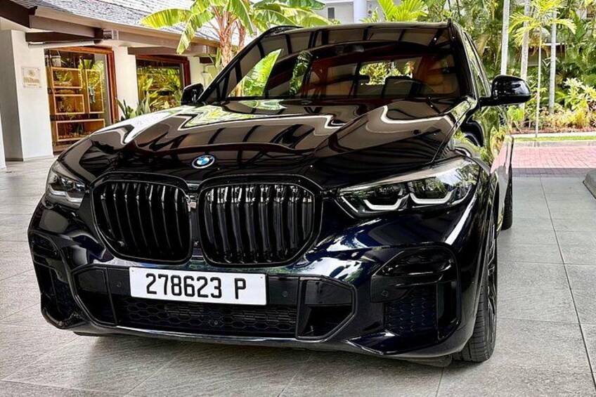A black BMW SUV parked in a driveway with a license plate number 278623 P. 3