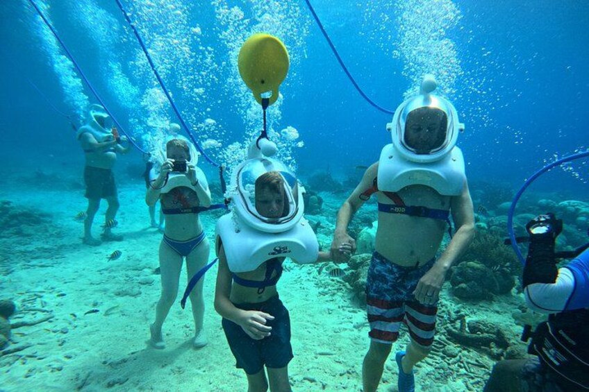 Underwater Helmet Diving in Curacao - Walk the Ocean Floor with a group, No swimming Needed 5