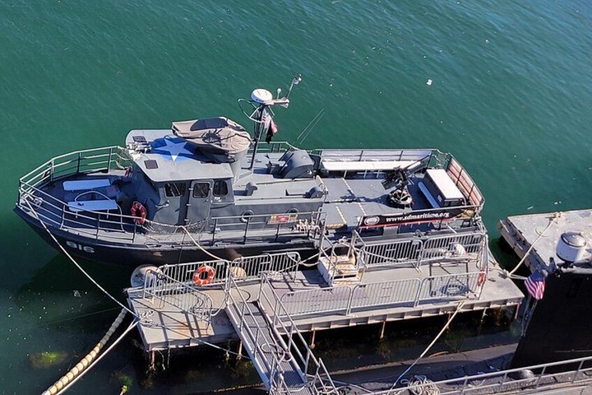 PCF 816 Swift boat docked at the Maritime Museum of San Diego. Visitors can add the weekend narrated 75-minute Naval History Tour with purchase of general admission. 2