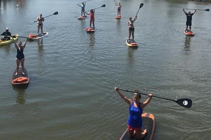 Another great day with this group of first time paddle boarders! 3