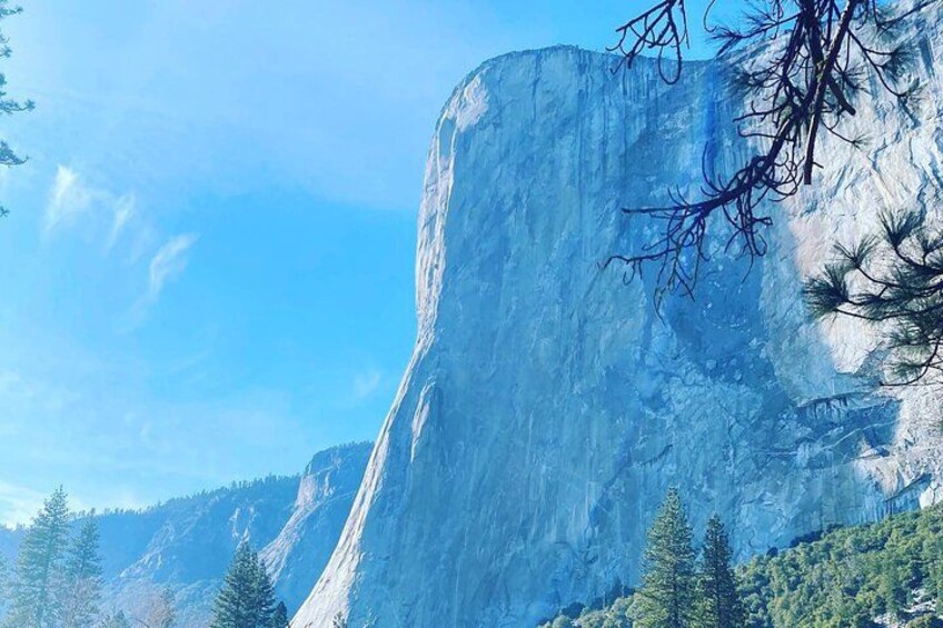 A large mountain with a clear sky. 2