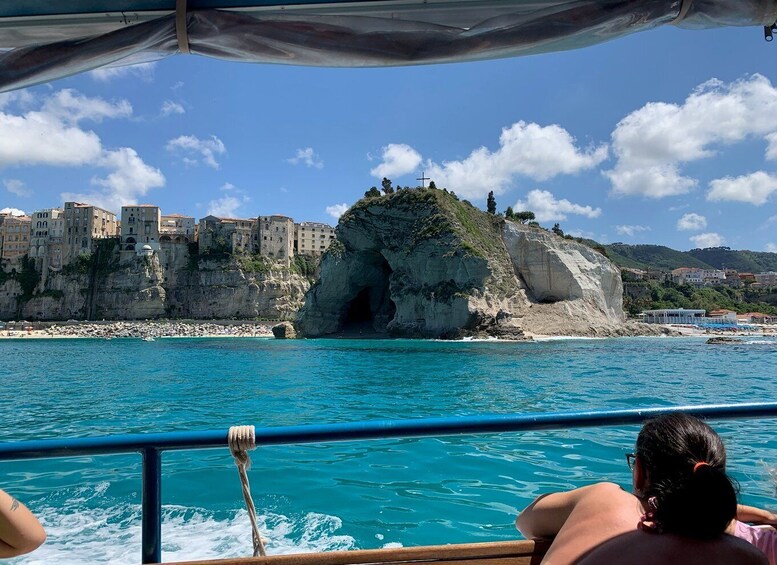 Picture 1 for Activity From Tropea: Capo Vaticano boat tour with snorkel & aperitif 3