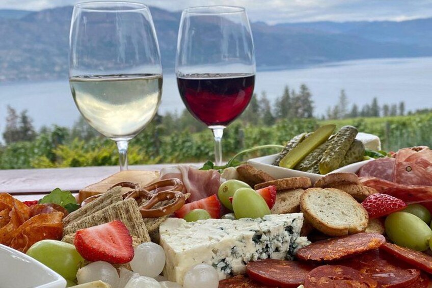 Charcuterie and wine overlooking Okanagan Lake 3
