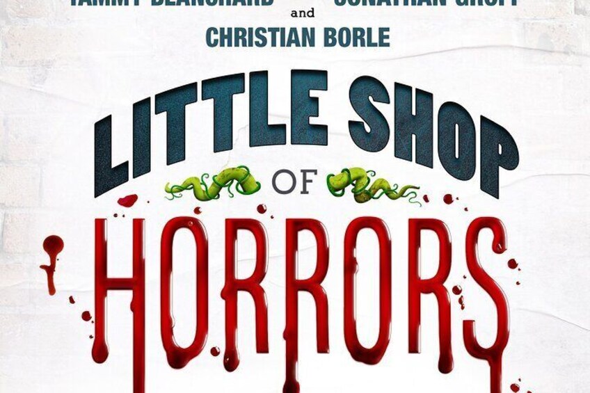 Portada de libro con temática de terror, con el título 'Little Shop of Horrors' de Tammy Beauchard y Christian Borle. 5