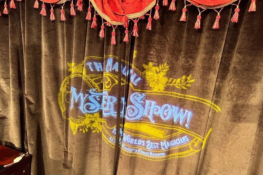 Tenda con la scritta 'MSR Show' e 'I Migliori Maghi del Mondo'. 4