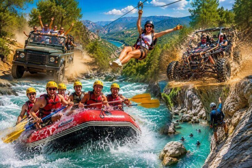 Antalya/Alanya Rafting, Zipline, Jeep, Quad, Buggy Safari 1