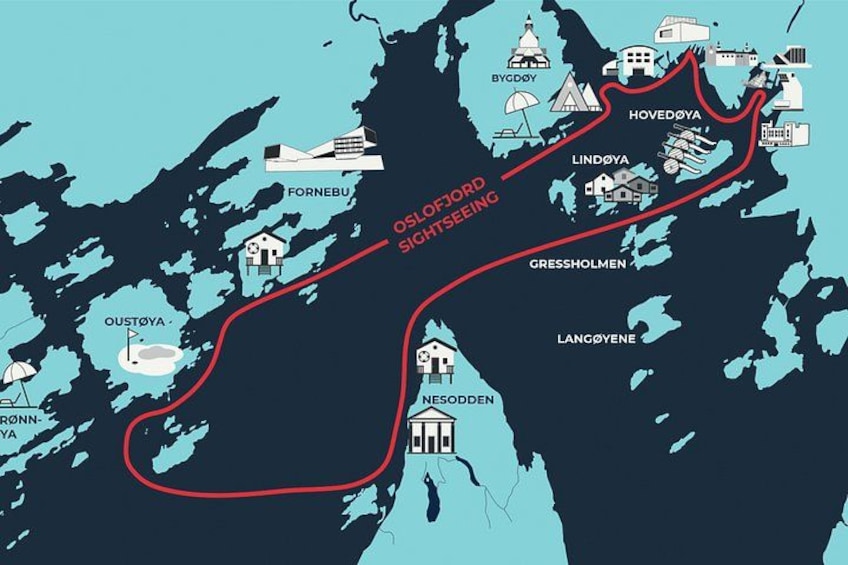 Oslofjord Sightseeing route map 5
