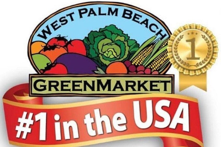 A West Palm Beach Greenmarket sign with a #1 in the USA ribbon. 5
