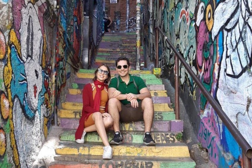 Colorful stairs in Valparaiso 2