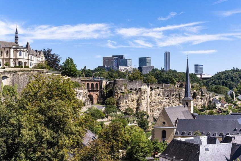 View of the old fortress in Luxembourg City, Grund 2