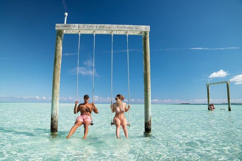 Shallow sandbar complete with wooden swings that make for an amazing photo opportunity. 1