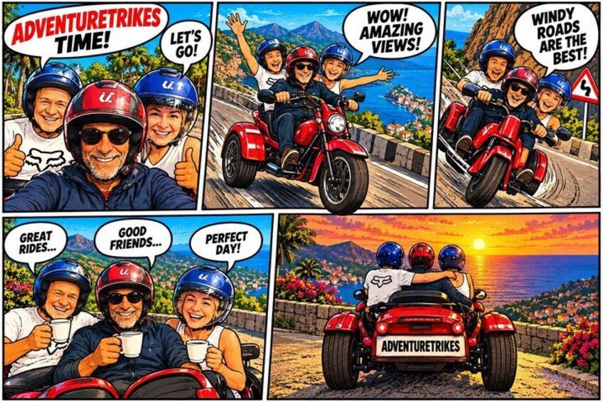 Een motoravontuur met prachtige uitzichten en vrienden die van de rit genieten. 5